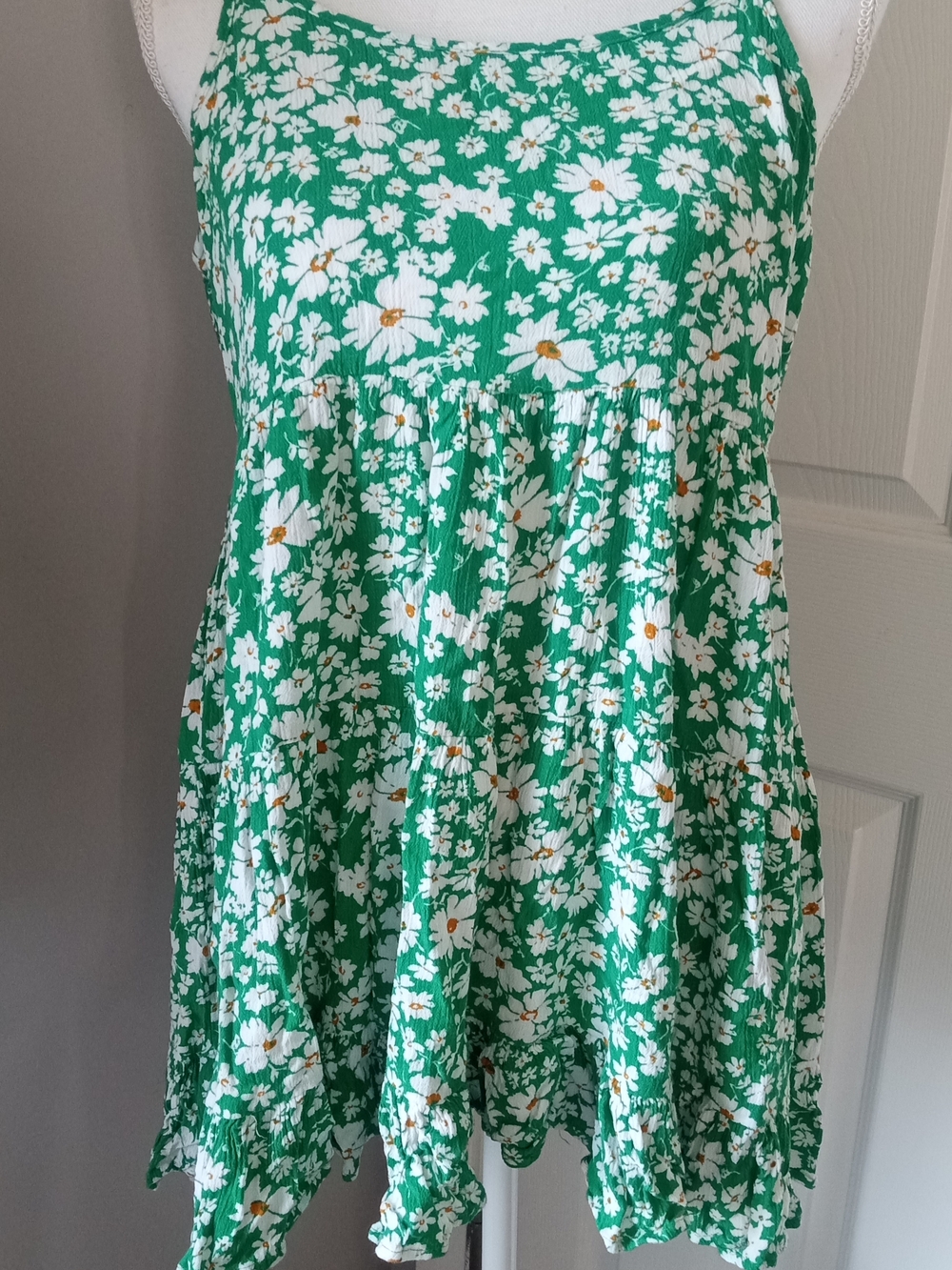 En Creme Green and White Floral Dress
